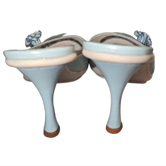 Blue Brazilian Leather Villa Fontana Slip- on Sandals size 8 - Picture 4 of 6